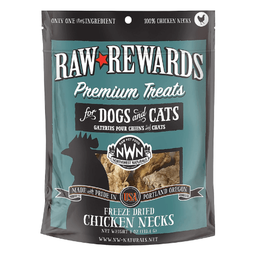 Freeze Dried Dog & Cat Treat - RAW REWARDS - Chicken Necks - 4 oz - J & J Pet Club