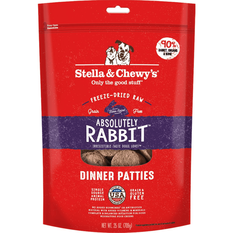 Freeze Dried Dog Food - Absolutely Rabbit - Dinner Patties - J & J Pet Club - Stella & Chewy's