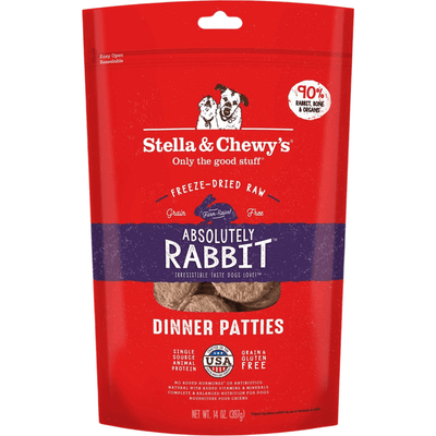 Freeze Dried Dog Food - Absolutely Rabbit - Dinner Patties - J & J Pet Club - Stella & Chewy's