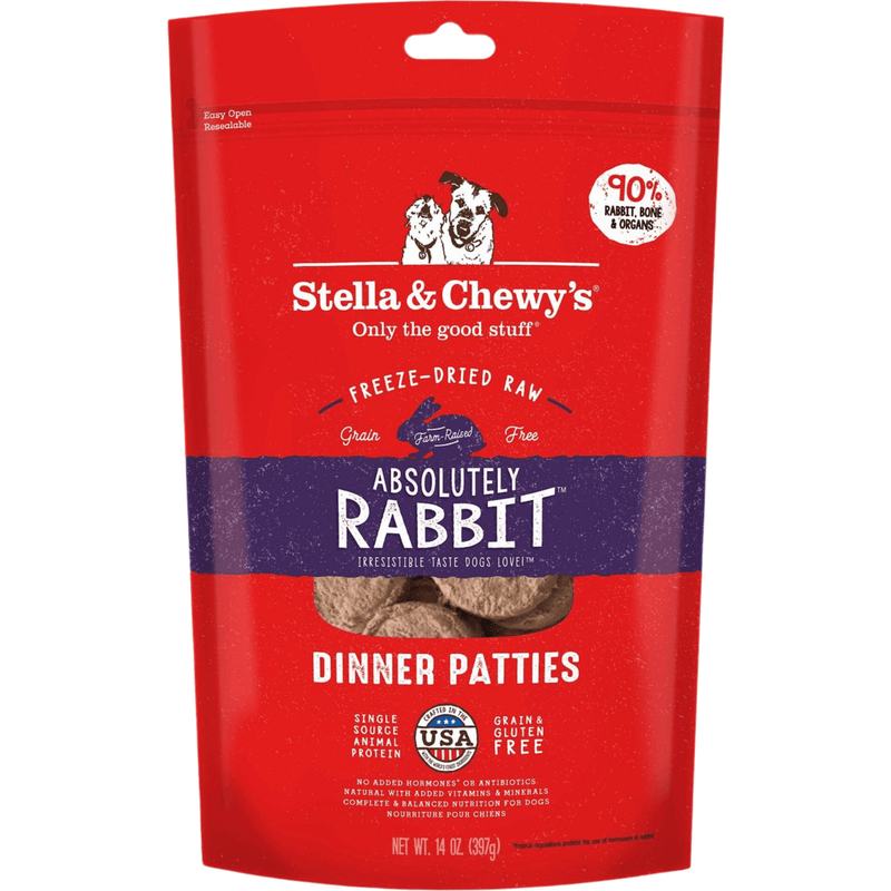 Freeze Dried Dog Food - Absolutely Rabbit - Dinner Patties - J & J Pet Club - Stella & Chewy's