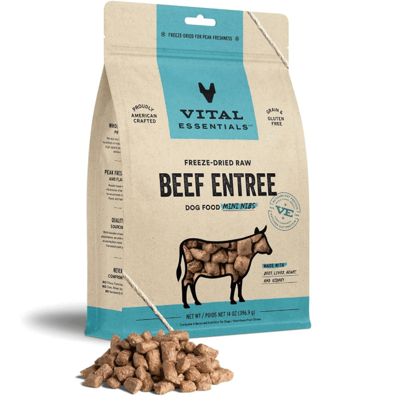 Freeze Dried Dog Food - Beef Entree - Mini Nibs - J & J Pet Club - Vital ESSENTIALS