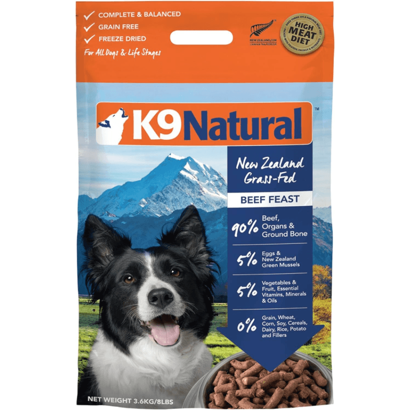 Freeze Dried Dog Food - Beef Feast - J & J Pet Club - K9 Natural