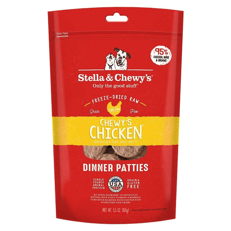 Freeze Dried Dog Food - Chewy's Chicken - Dinner Patties - J & J Pet Club - Stella & Chewy's