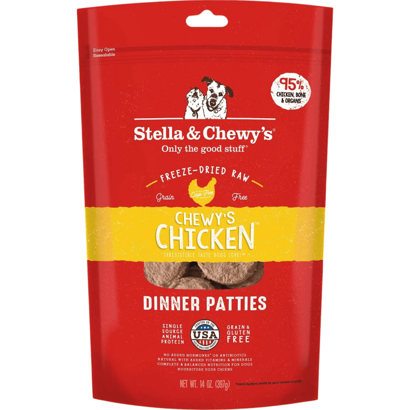 Freeze Dried Dog Food - Chewy's Chicken - Dinner Patties - J & J Pet Club - Stella & Chewy's