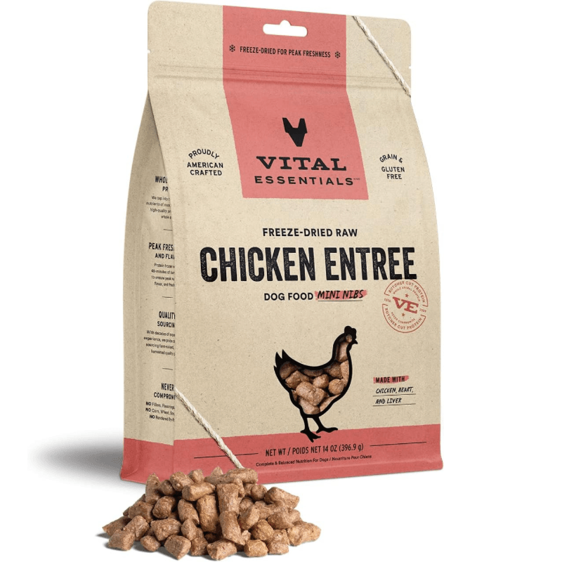 Freeze Dried Dog Food - Chicken Entree - Mini Nibs - J & J Pet Club - Vital ESSENTIALS