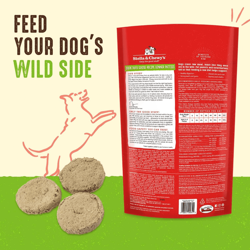 Freeze Dried Dog Food - Duck Duck Goose - Dinner Patties - J & J Pet Club - Stella & Chewy's