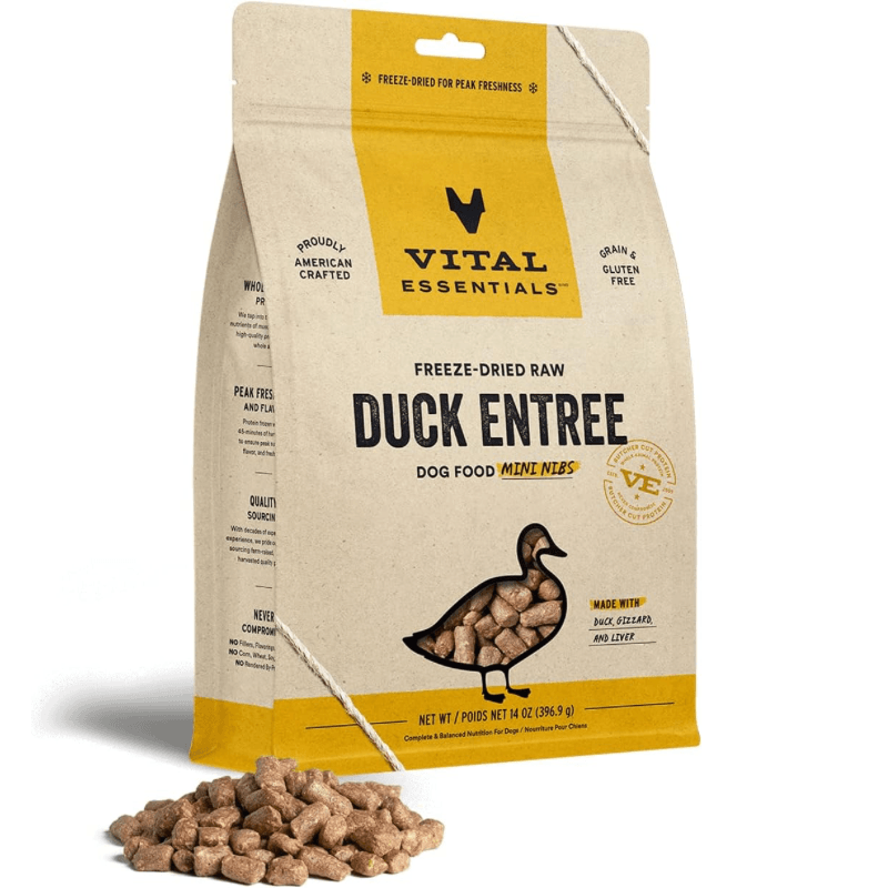 Freeze Dried Dog Food - Duck Entree - Mini Nibs - J & J Pet Club - Vital ESSENTIALS