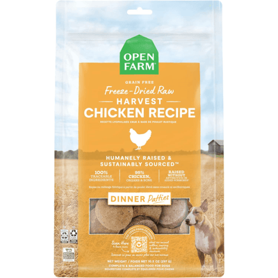 Freeze Dried Dog Food - Harvest Chicken Recipe Dinner Patties - J & J Pet Club - Open Farm