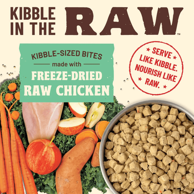 Freeze Dried Dog Food - KIBBLE IN THE RAW - Chicken Recipe with Organic Vegetables - J & J Pet Club - Primal