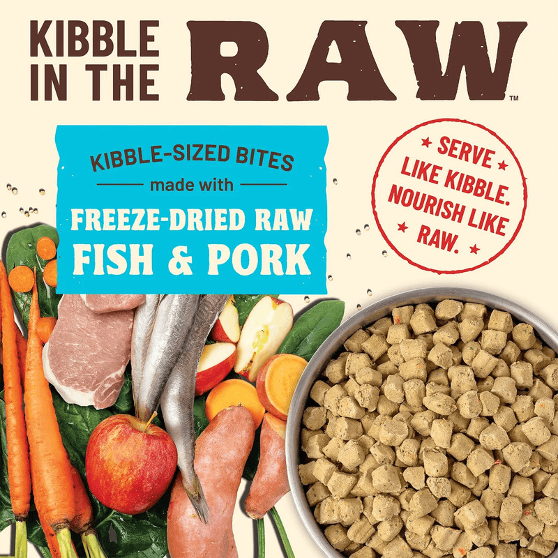 Freeze Dried Dog Food - KIBBLE IN THE RAW - Fish & Pork Recipe with Organic Vegetables - J & J Pet Club - Primal
