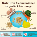 Freeze Dried Dog Food - KIBBLE IN THE RAW - Fish & Pork Recipe with Organic Vegetables - J & J Pet Club - Primal