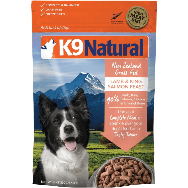 Freeze Dried Dog Food - Lamb & King Salmon Feast - J & J Pet Club - K9 Natural