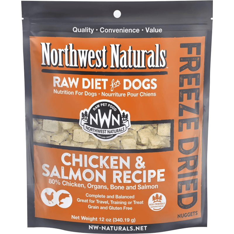 Freeze Dried Dog Food - Nuggets - Chicken & Salmon Recipe - 12 oz - J & J Pet Club - Northwest Naturals