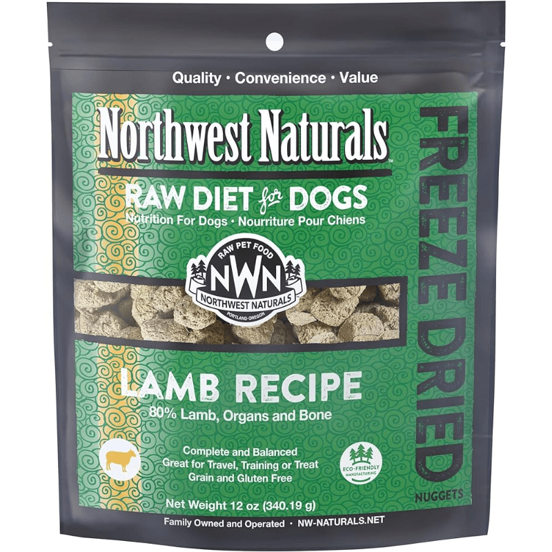 Freeze Dried Dog Food - Nuggets - Lamb Recipe - 12 oz - J & J Pet Club - Northwest Naturals