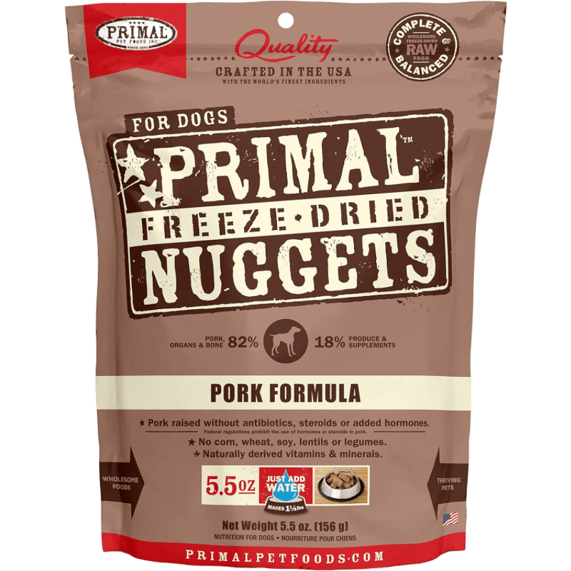 Freeze Dried Dog Food - Pork Dinner Nuggets - J & J Pet Club - Primal