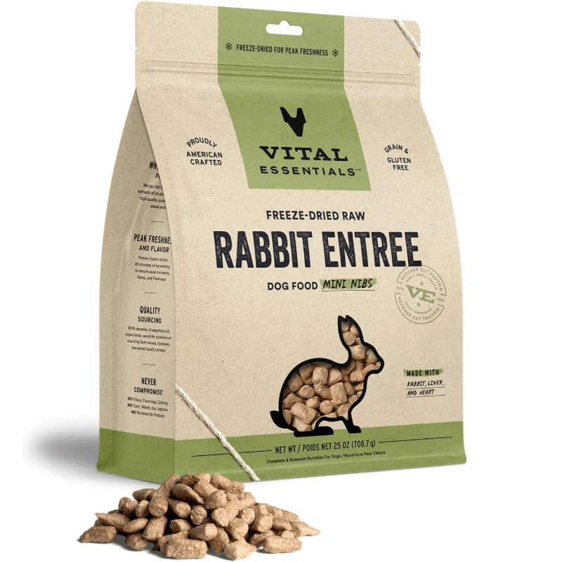 Freeze Dried Dog Food - Rabbit Entree - Mini Nibs - J & J Pet Club
