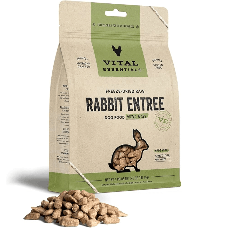 Freeze Dried Dog Food - Rabbit Entree - Mini Nibs - J & J Pet Club - Vital ESSENTIALS