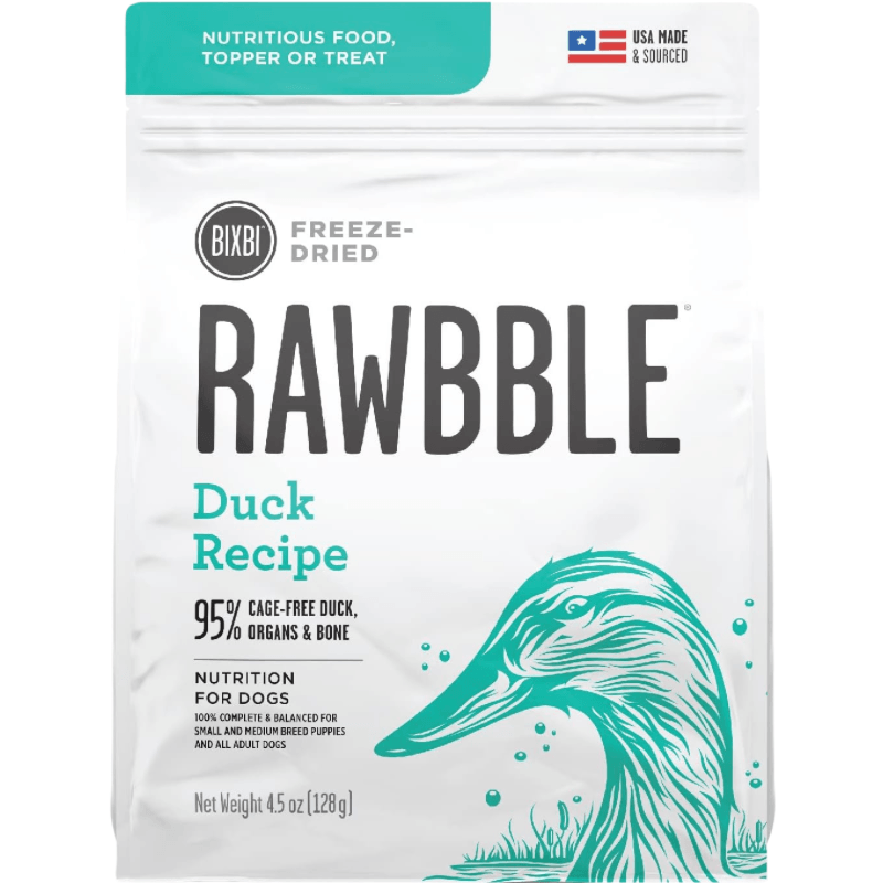 Freeze Dried Dog Food - RAWBBLE - Duck Recipe - J & J Pet Club - BIXBI