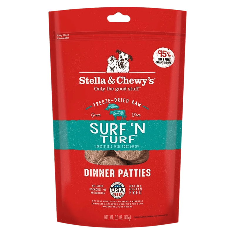 Freeze Dried Dog Food - Surf 'N Turf - Dinner Patties - J & J Pet Club - Stella & Chewy's