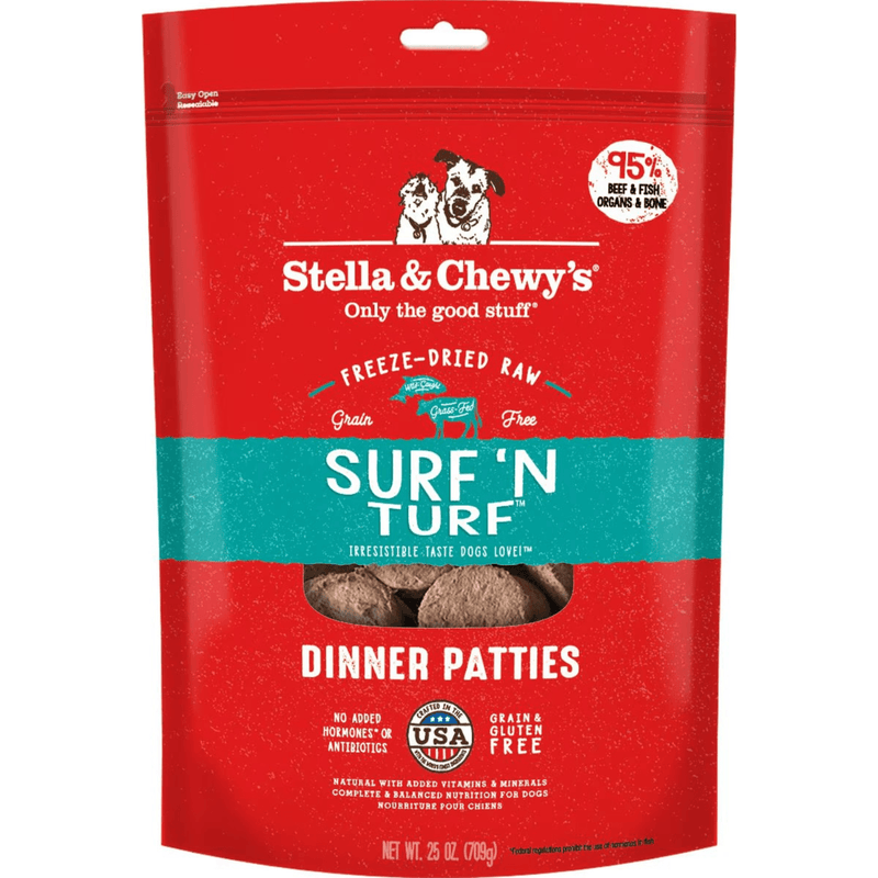 Freeze Dried Dog Food - Surf 'N Turf - Dinner Patties - J & J Pet Club - Stella & Chewy's