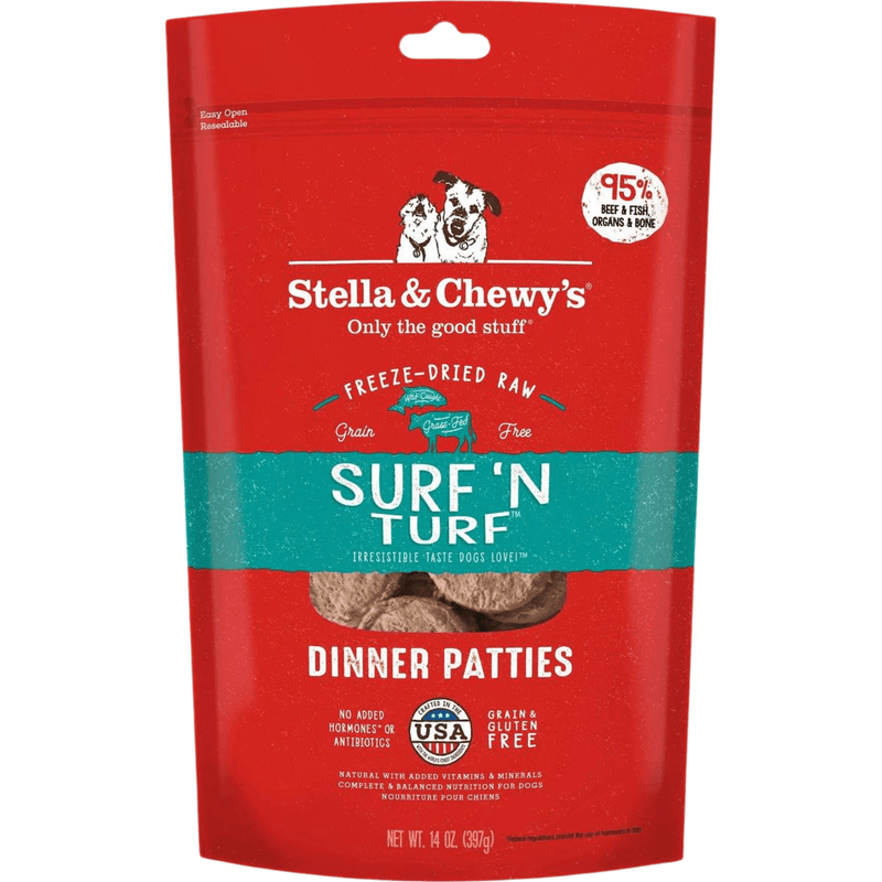 Freeze Dried Dog Food - Surf 'N Turf - Dinner Patties - J & J Pet Club - Stella & Chewy's