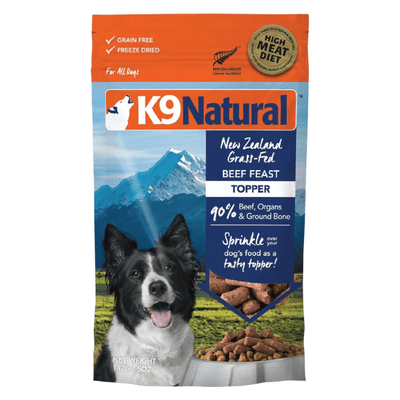 Freeze Dried Dog Food Topper - Beef Feast - 5 oz - J & J Pet Club - K9 Natural