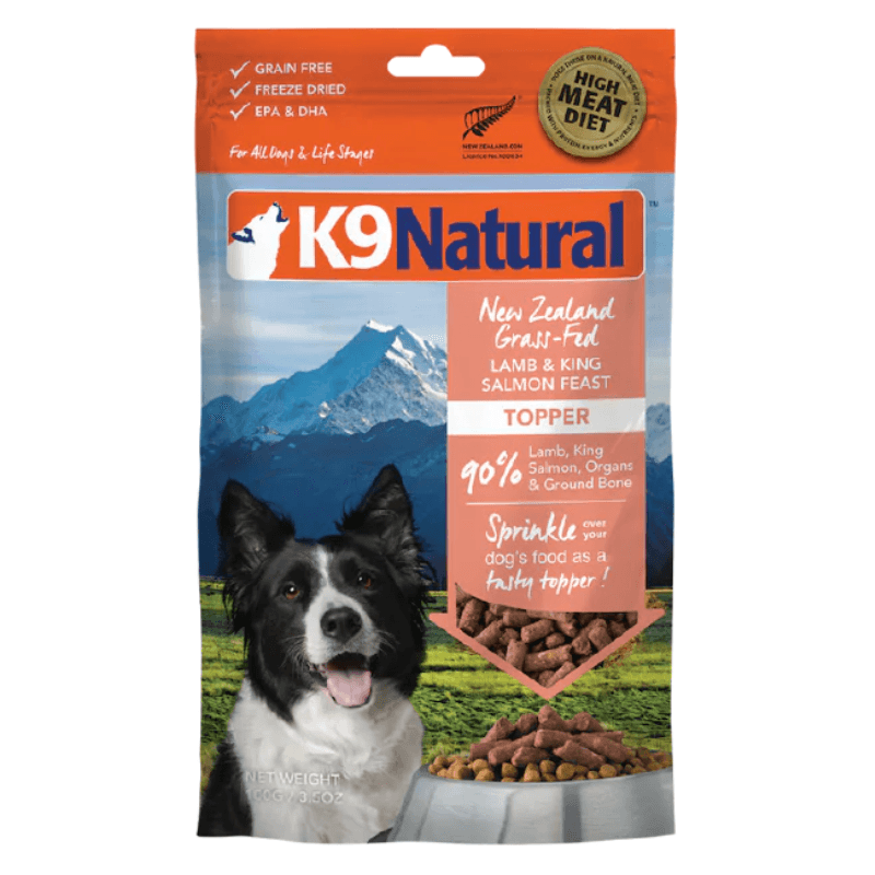 Freeze Dried Dog Food Topper - Lamb & King Salmon Feast - 3.5 oz - J & J Pet Club - K9 Natural
