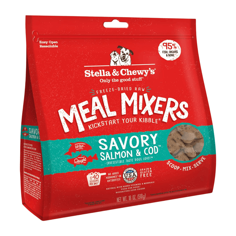 Freeze Dried Dog Food Topper - MEAL MIXERS - SAVORY Salmon & Cod - J & J Pet Club - Stella & Chewy's