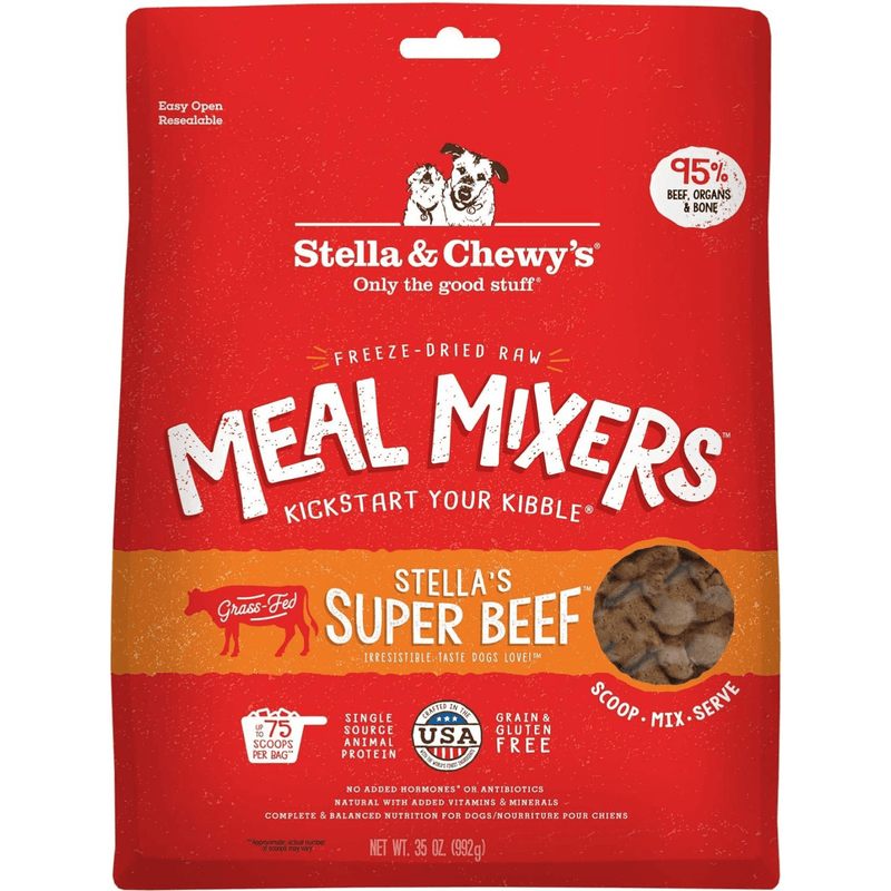 Freeze Dried Dog Food Topper - MEAL MIXERS - Stella's Super Beef - J & J Pet Club - Stella & Chewy's