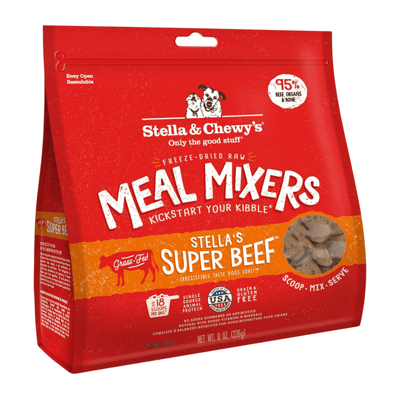 Freeze Dried Dog Food Topper - MEAL MIXERS - Stella's Super Beef - J & J Pet Club - Stella & Chewy's