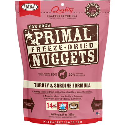 Freeze Dried Dog Food - Turkey & Sardine Dinner Nuggets - J & J Pet Club - Primal