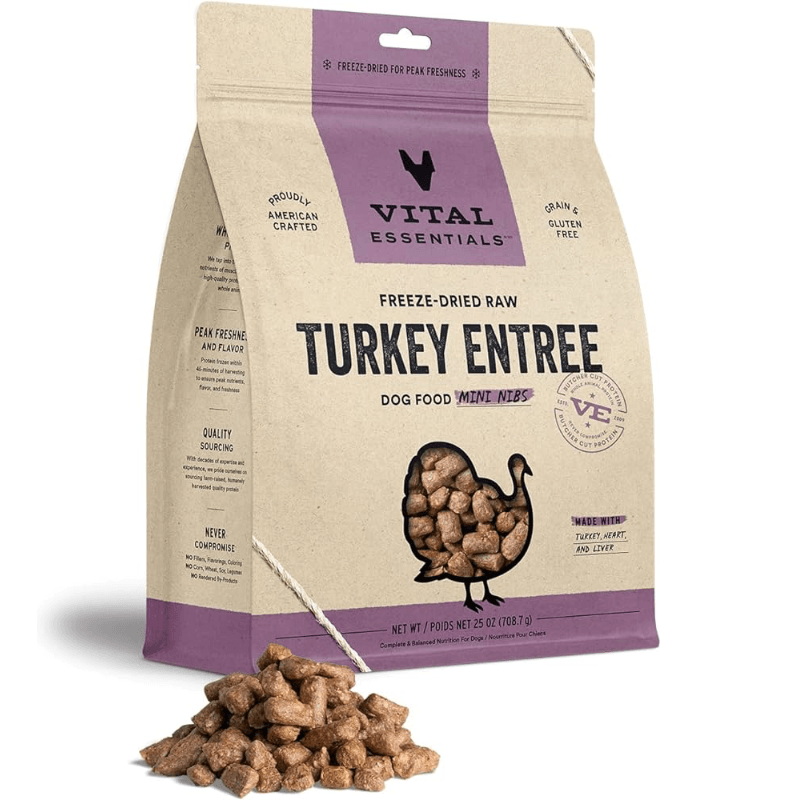 Freeze Dried Dog Food - Turkey Entree - Mini Nibs - J & J Pet Club - Vital ESSENTIALS