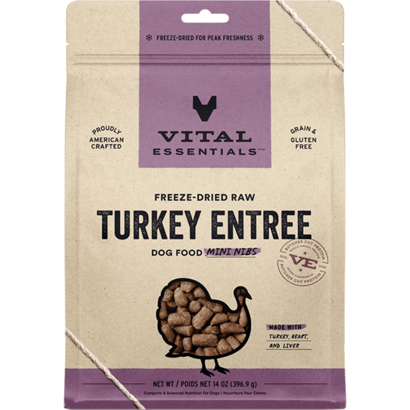 Freeze Dried Dog Food - Turkey Entree - Mini Nibs - J & J Pet Club - Vital ESSENTIALS