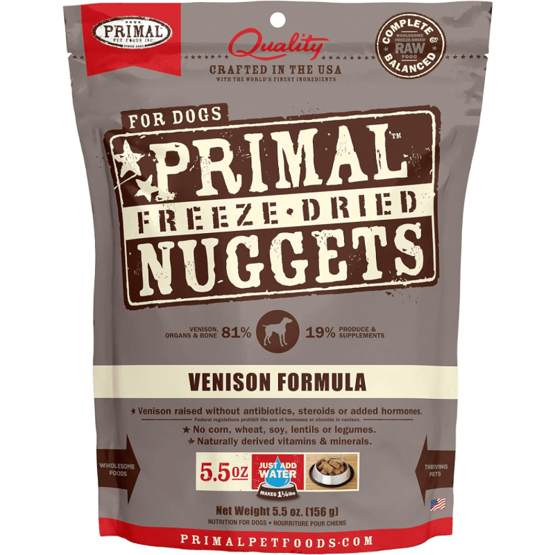 Freeze Dried Dog Food - Venison Dinner Nuggets - J & J Pet Club - Primal