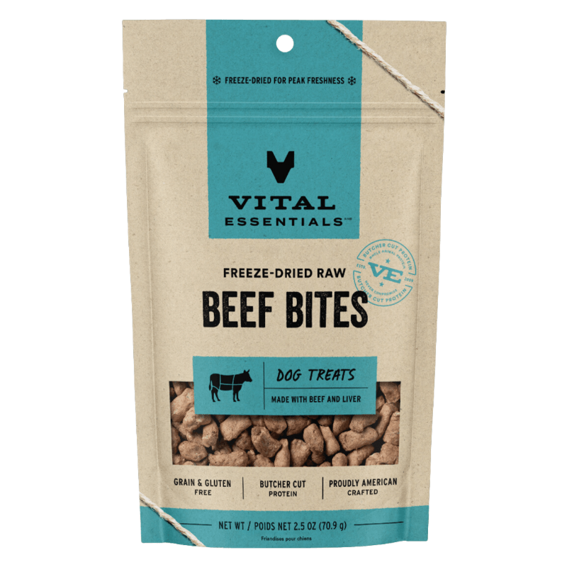 Freeze Dried Dog Treat - Beef Bites - J & J Pet Club - Vital ESSENTIALS