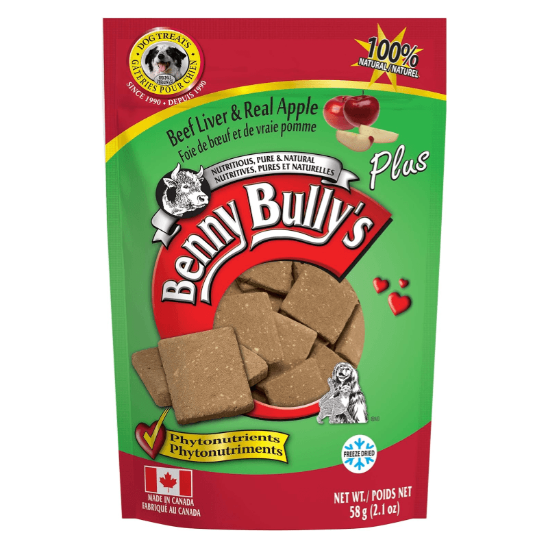 Freeze Dried Dog Treat - Beef Liver & Real Apple - 58 g - J & J Pet Club - Benny Bully's