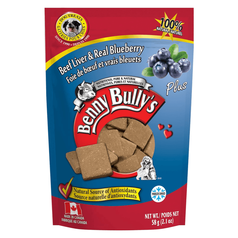 Freeze Dried Dog Treat - Beef Liver & Real Blueberry - 58 g - J & J Pet Club - Benny Bully's