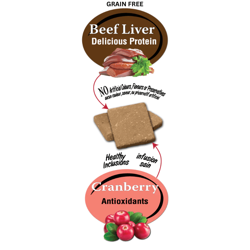 Freeze Dried Dog Treat - Beef Liver & Real Cranberry - 58 g - J & J Pet Club - Benny Bully's