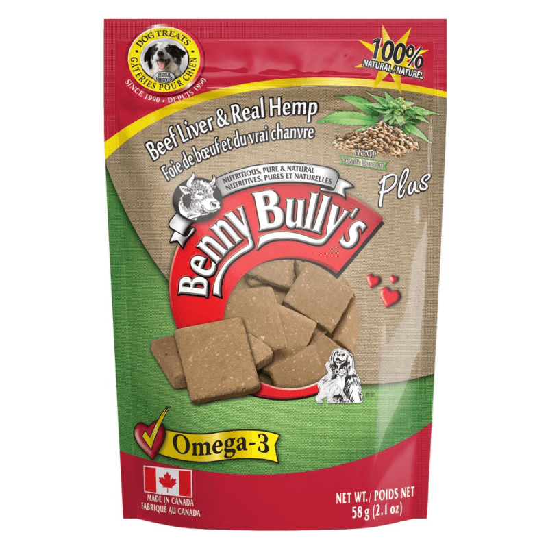 Freeze Dried Dog Treat - Beef Liver & Real Plus Hemp - 58 g - J & J Pet Club - Benny Bully's
