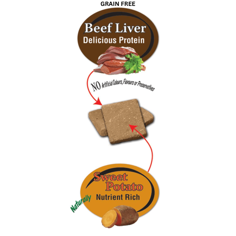 Freeze Dried Dog Treat - Beef Liver & Real Sweet Potato - 58 g - J & J Pet Club - Benny Bully's