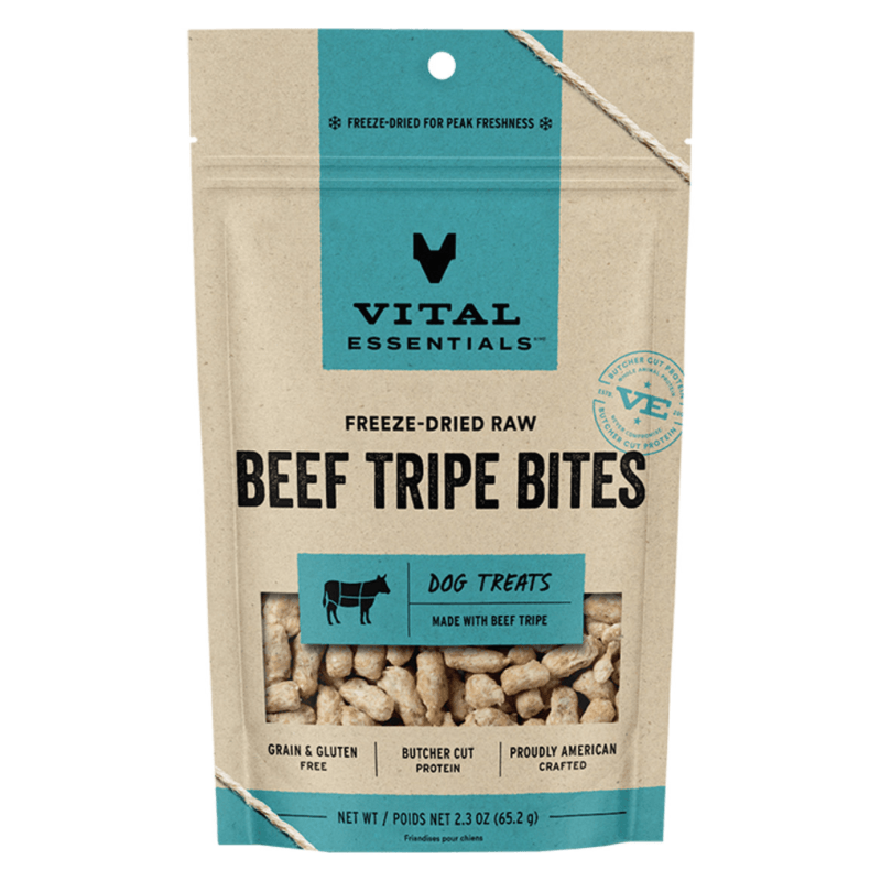 Freeze Dried Dog Treat - Beef Tripe Bites - 2.3 oz - J & J Pet Club - Vital ESSENTIALS