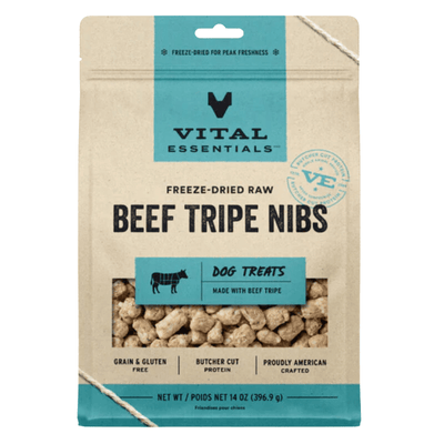Freeze Dried Dog Treat - Beef Tripe Nibs - 14 oz - J & J Pet Club - Vital ESSENTIALS