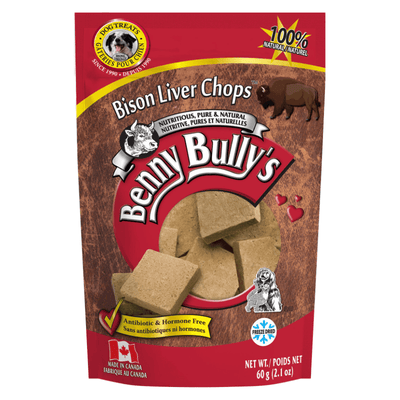 Freeze Dried Dog Treat - Bison Liver Chops - 58 g - J & J Pet Club - Benny Bully's