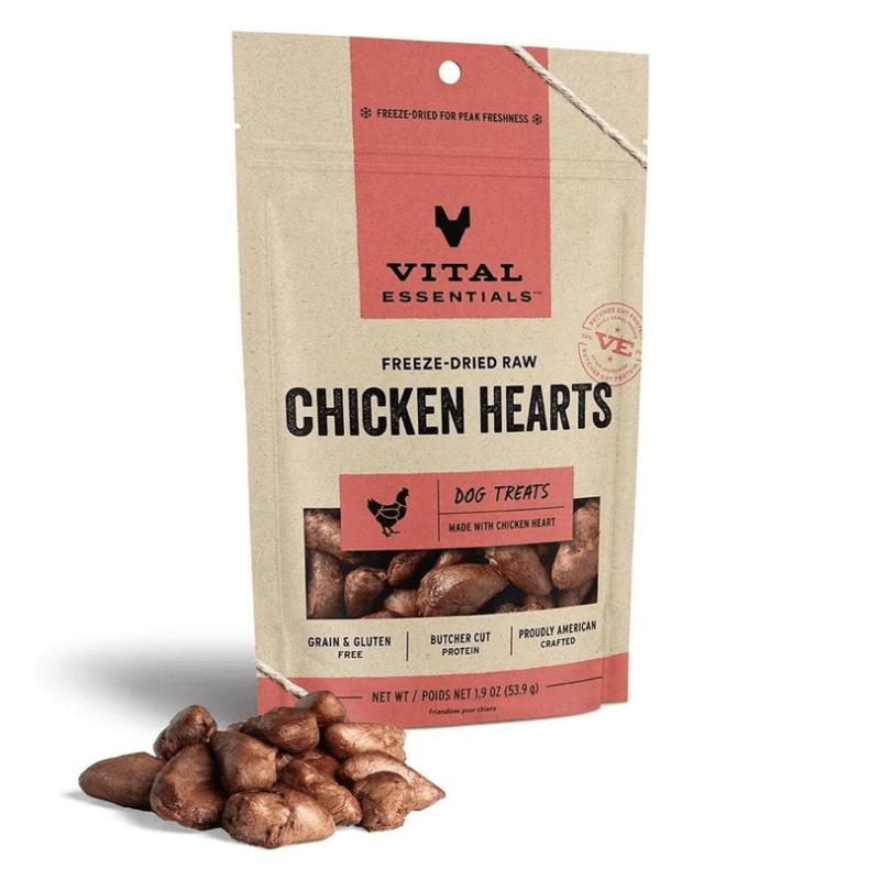 Freeze Dried Dog Treat - Chicken Hearts - J & J Pet Club - Vital ESSENTIALS