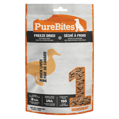 Freeze Dried Dog Treat - Duck Liver - 2.6 oz - J & J Pet Club - Purebites