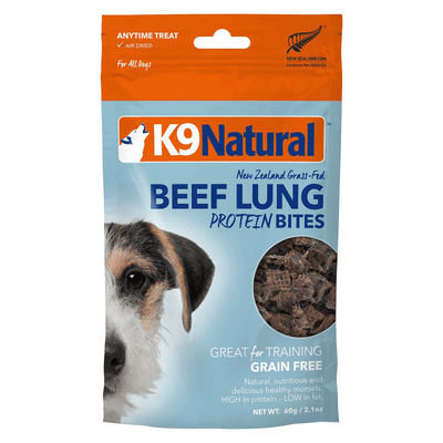 Freeze Dried Dog Treat - PROTEIN BITES - Beef Lung - 2.1 oz - J & J Pet Club - K9 Natural