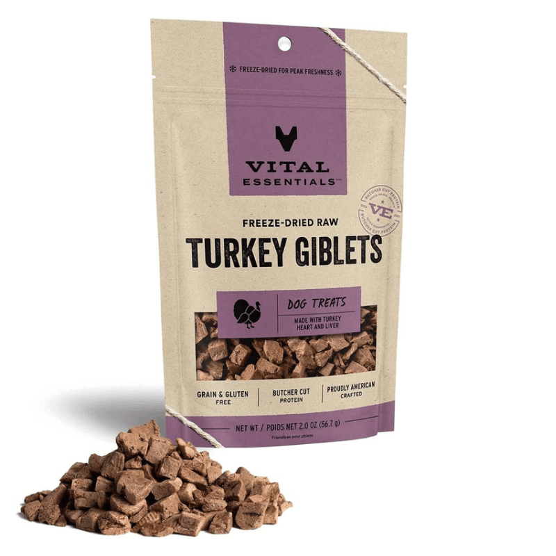 Freeze Dried Dog Treat - Turkey Giblets - 2 oz - J & J Pet Club - Vital ESSENTIALS