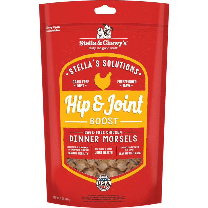 Freeze Dried Raw Dog Food - Solutions - Hip & Joint Boost - Chicken Dinner Morsels - 13 oz - J & J Pet Club - Stella & Chewy's