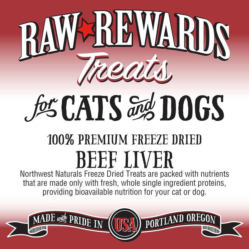 Freeze Dried Treat for Dogs & Cats - RAW REWARDS - Beef Liver - 3 oz - J & J Pet Club - Northwest Naturals
