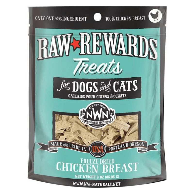 Freeze Dried Treat for Dogs & Cats - RAW REWARDS - Chicken Breast - J & J Pet Club - Northwest Naturals